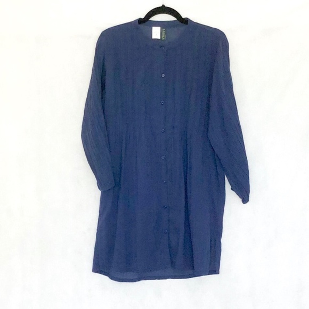Lauren Ralph Lauren Pintuck Button Front Tunic - Picture 7 of 8